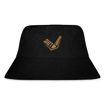 Witz Shit happens Motto - Stanley/Stella recycelter Bucket Hat - Schwarz - Vorne