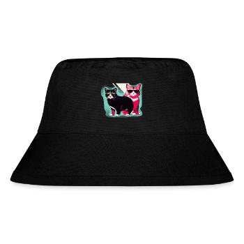 cool cats - Stanley/Stella Recycled Bucket Hat - black - Front