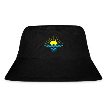 Coucher de soleil vagues bleues - Bob recyclé Stanley/Stella - noir - Devant