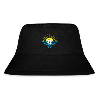 Sunset Sea Segelboot - Stanley/Stella recycelter Bucket Hat - Schwarz - Vorne