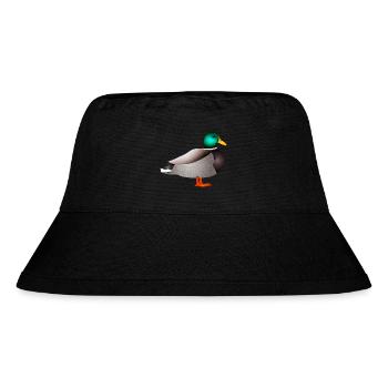 handgezeichnete männliche Ente Erpel oder Enterich - Stanley/Stella recycelter Bucket Hat - Schwarz - Vorne