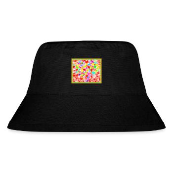 Bunte Herzen - Stanley/Stella recycelter Bucket Hat - Schwarz - Vorne
