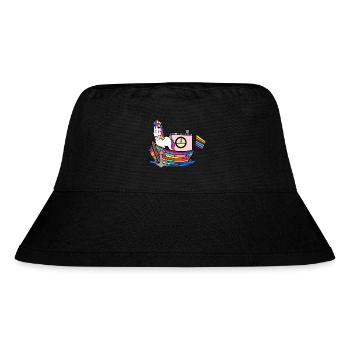 Regenbogen Einhörner Seemänner Regenbogenfahne - Stanley/Stella recycelter Bucket Hat - Schwarz - Vorne