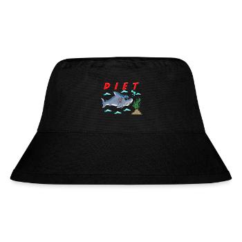 Lustige Diät Cartoon Hai Humor Sarkastisches Design - Stanley/Stella recycelter Bucket Hat - Schwarz - Vorne