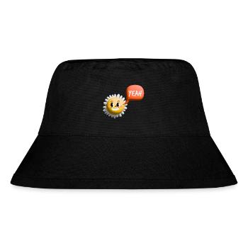 sonne yeah 3d - Stanley/Stella recycelter Bucket Hat - Schwarz - Vorne