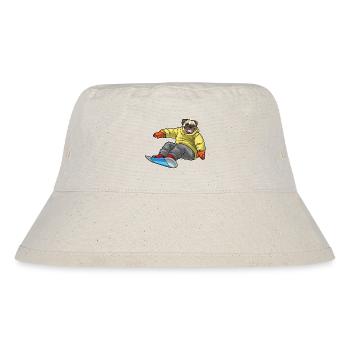 Mops Snowboarder Snowboard - Stanley/Stella recycelter Bucket Hat - Naturweiß - Vorne