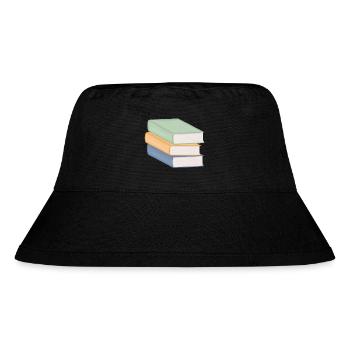 Pastel Colored Stack of Books - Stanley/Stella Recycled Bucket Hat - black - Front