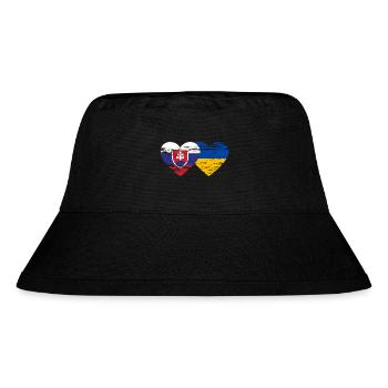 Slowakei Ukraine Flagge Herz used - Stanley/Stella recycelter Bucket Hat - Schwarz - Vorne