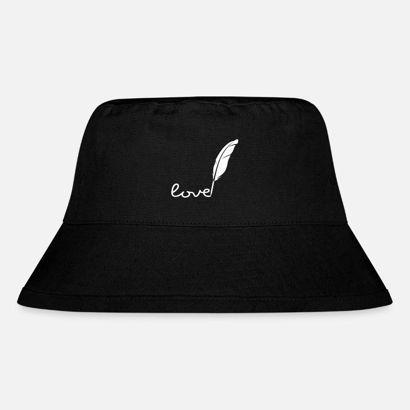 Feder Liebe - Stanley/Stella recycelter Bucket Hat - Schwarz