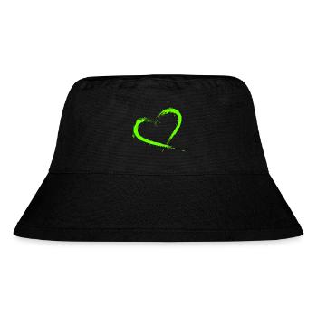 Heart Design Brush Green Light Green - Stanley/Stella Recycled Bucket Hat - black - Front