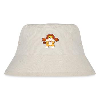 Löwe Bodybuilder Hanteln Bodybuilding - Stanley/Stella recycelter Bucket Hat - Naturweiß - Vorne