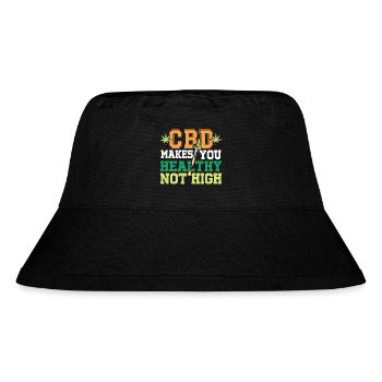 CBD MAKES YOU HEALTHY NOT HIGH - Stanley/Stella recycelter Bucket Hat - Schwarz - Vorne