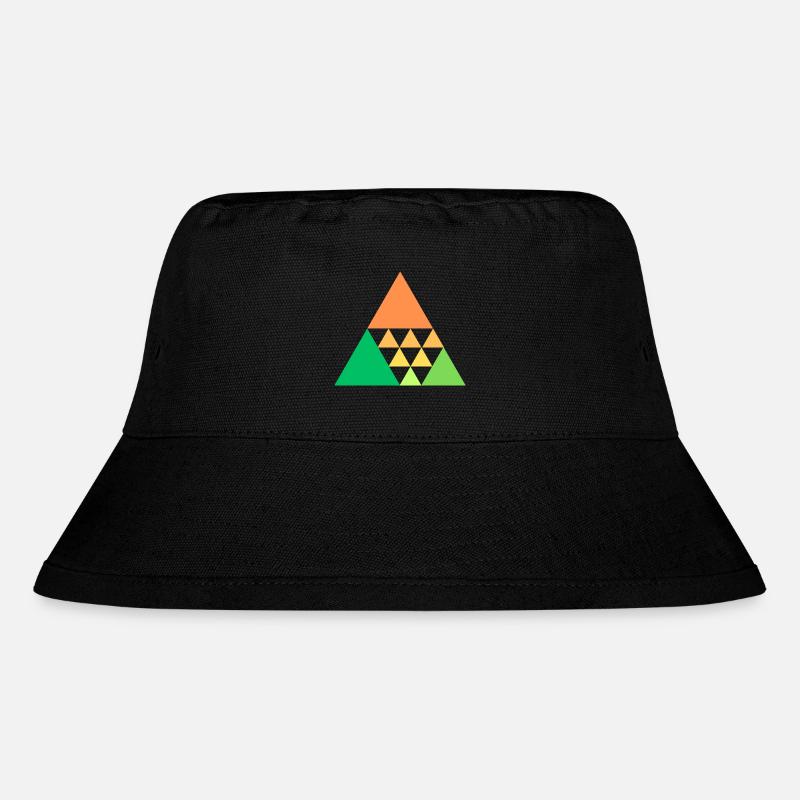 Bunte Dreiecke - Stanley/Stella recycelter Bucket Hat - Schwarz