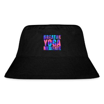 Atmen - Yoga - Meditieren - Stanley/Stella recycelter Bucket Hat - Schwarz - Vorne