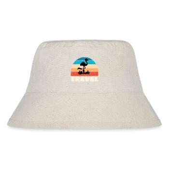 Travel vintage sunset with flamingo shade - Stanley/Stella Recycled Bucket Hat - natural - Front