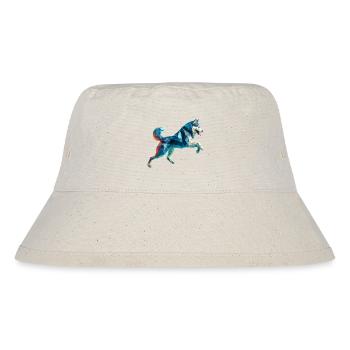 3D Geometric Origami Husky Sled Dog - Stanley/Stella Recycled Bucket Hat - natural - Front