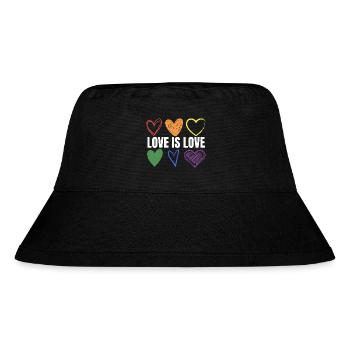 PRIDE Love is love white - Stanley/Stella recycelter Bucket Hat - Schwarz - Vorne