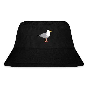 Coole Möwe - Stanley/Stella recycelter Bucket Hat - Schwarz - Vorne