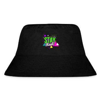 Stay Rad! Retro Vibes - Stanley/Stella recycelter Bucket Hat - Schwarz - Vorne