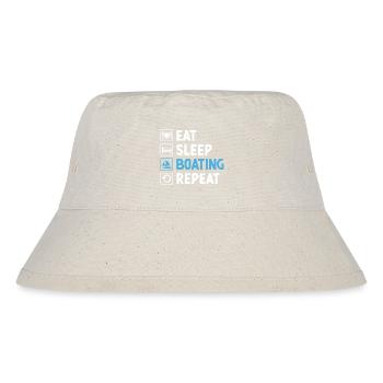 Essen, Schlaf, Bootfahren, Paddelboot - Stanley/Stella recycelter Bucket Hat - Naturweiß - Vorne