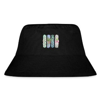 Gartenliebe Naturfreund Florales Motiv - Stanley/Stella recycelter Bucket Hat - Schwarz - Vorne