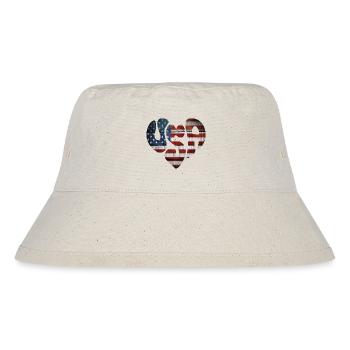 Vintage Amerikanischer Griff und Herz - Stanley/Stella recycelter Bucket Hat - Naturweiß - Vorne