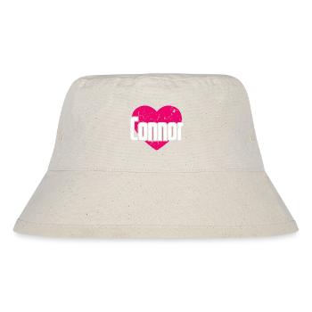 I Love Connor Pink Heart I Love Connor - Stanley/Stella Recycled Bucket Hat - natural - Front