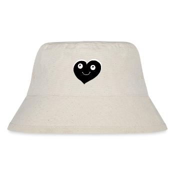 Black Heart Hearts Emotions - Stanley/Stella Recycled Bucket Hat - natural - Front