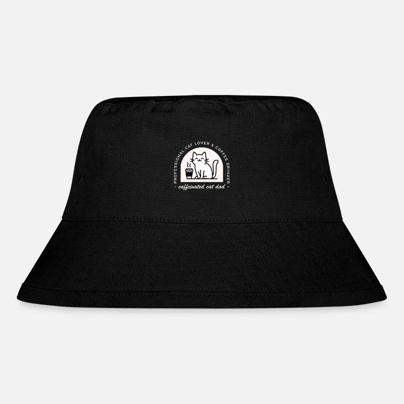 Cat dad funny coffee lover - Stanley/Stella Recycled Bucket Hat - black