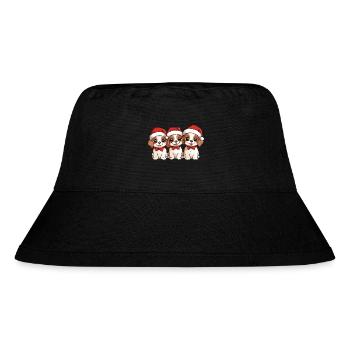 Dogs Christmas Cute Cute Xmas Christmassy - Stanley/Stella Recycled Bucket Hat - black - Front