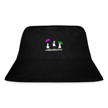Tanzende Schafe mit Regenschirm - Stanley/Stella recycelter Bucket Hat - Schwarz - Vorne