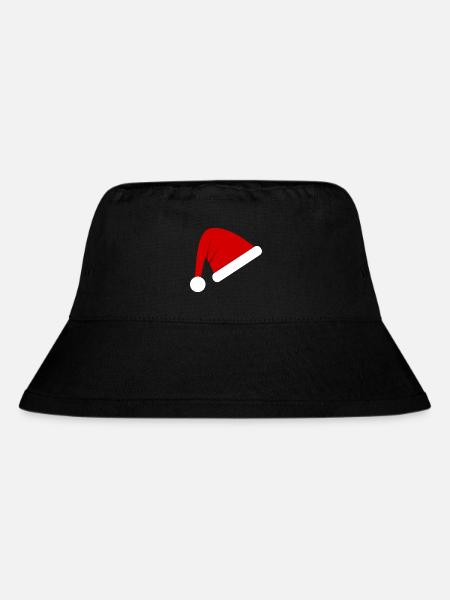 Nikolaus Weihnachtsmütze - Stanley/Stella recycelter Bucket Hat - Schwarz