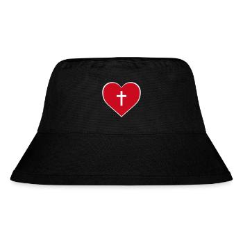 Jesus ist Liebe Herz - Stanley/Stella recycelter Bucket Hat - Schwarz - Vorne