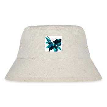 Teal Magic Flower Print - Stanley/Stella Recycled Bucket Hat - natural - Front