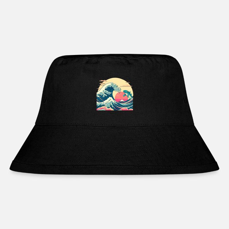 Wave shark - Stanley/Stella Recycled Bucket Hat - black