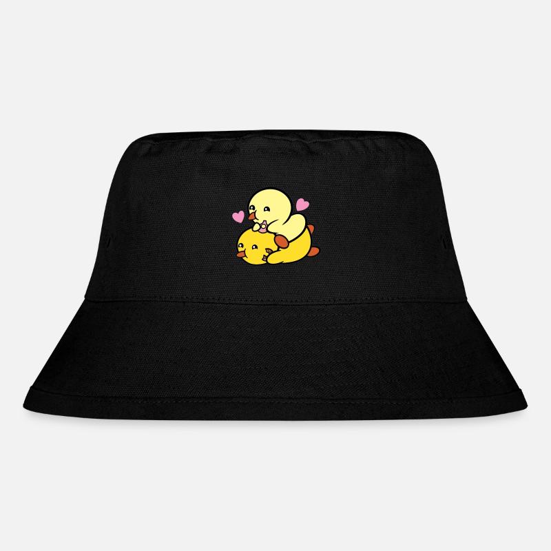 Duckie and Duck Donut Cuddle - Stanley/Stella Recycled Bucket Hat - black