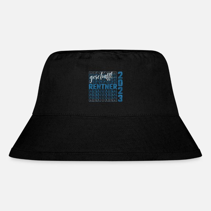 geschafft...Rentner 2023 Blue Glitter - Stanley/Stella recycelter Bucket Hat - Schwarz