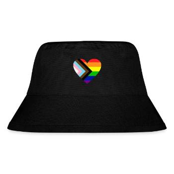 LGBTQ+ HERZ PRIDE - Stanley/Stella recycelter Bucket Hat - Schwarz - Vorne