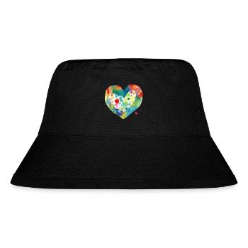 Heart - Stanley/Stella Recycled Bucket Hat - black - Front