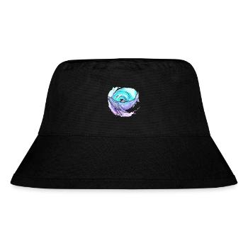 Buckelwal Aquarell - Stanley/Stella recycelter Bucket Hat - Schwarz - Vorne
