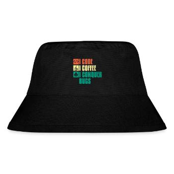 Coffee Coding Programmer Coder Developer Nerd Coff - Stanley/Stella Recycled Bucket Hat - black - Front