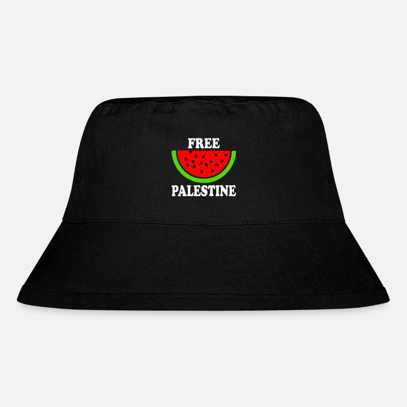 Gratis Palæstina - vandmelon melon - Stanley/Stella recycled bucket hat - sort