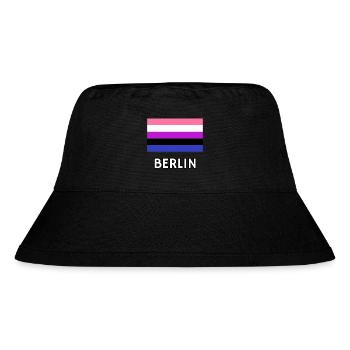 Genderfluid Pride Flagge Berlin - Stanley/Stella recycelter Bucket Hat - Schwarz - Vorne