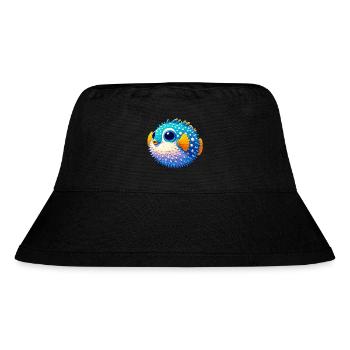 Kugelfisch - Stanley/Stella recycelter Bucket Hat - Schwarz - Vorne