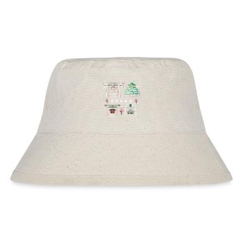 Osaka Castle, Shrines, Temple Drawing, Japan - Stanley/Stella Recycled Bucket Hat - natural - Front