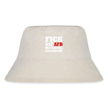 fick die afd - Stanley/Stella recycelter Bucket Hat - Naturweiß - Vorne