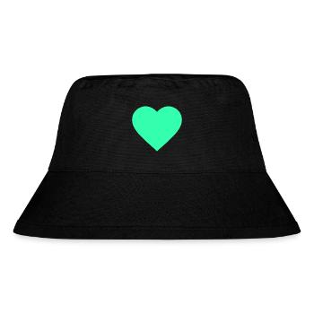 the light green heart - Stanley/Stella recycelter Bucket Hat - Schwarz - Vorne