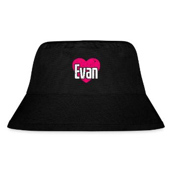 I Love Evan Pinkes Herz Ich liebe Evan - Stanley/Stella recycelter Bucket Hat - Schwarz - Vorne