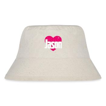 I Love Jason Pink Heart I Love Jason - Stanley/Stella Recycled Bucket Hat - natural - Front