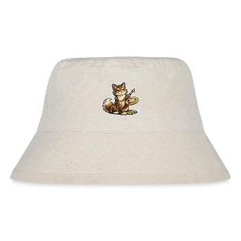 Katzenkünstler Pinselpoesie - Stanley/Stella recycelter Bucket Hat - Naturweiß - Vorne